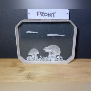 VTG Ronald Fox Signed Lucite Carved Etching